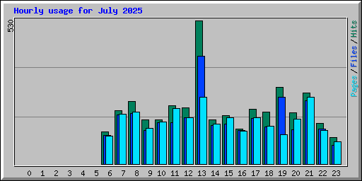 Hourly usage for July 2025