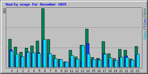 Hourly usage for December 2025