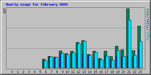 Hourly usage for February 2026